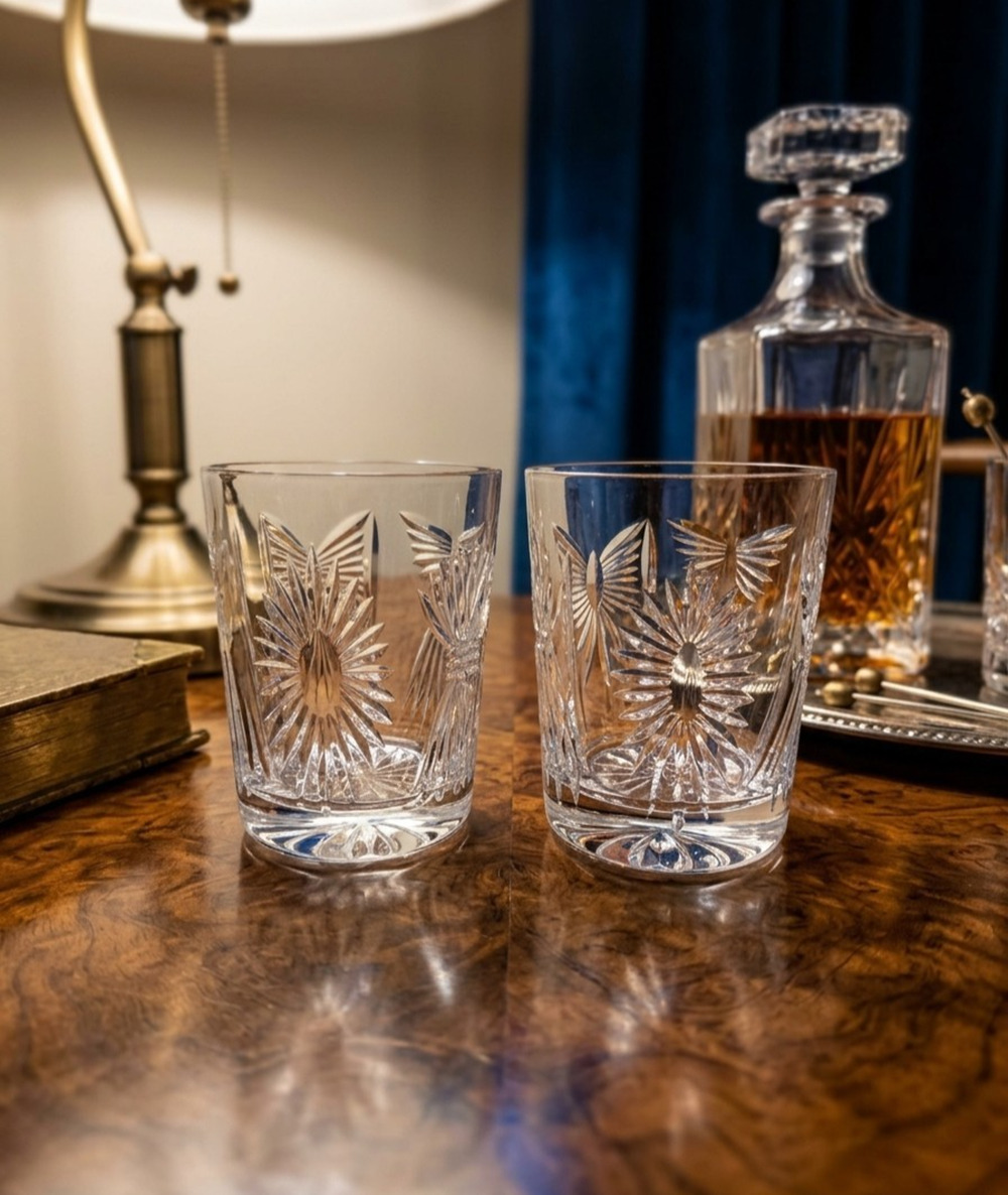 Set 2 Waterford Crystal Millennium Series Universal Wishes Double Old Fashion